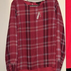 The Limited Red Plaid Blouse